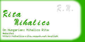 rita mihalics business card